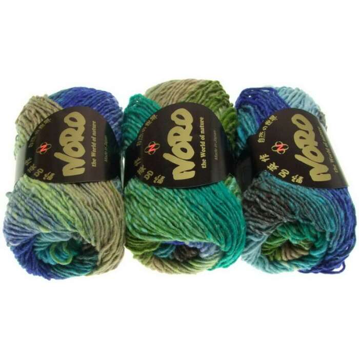 NORO Kureyon Wolle Farbe 344 Jade, Sky, Green Brown