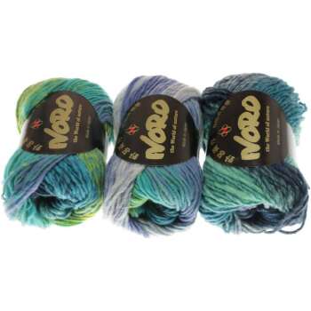 NORO Kureyon Wolle Farbe 359 Blues, Lilac, Yellow
