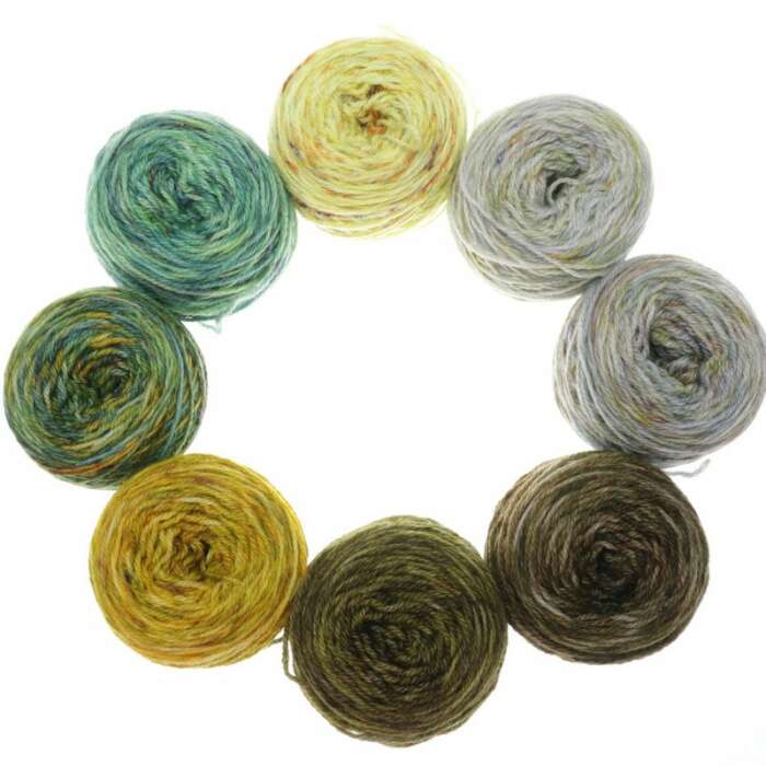 Stripey Merino Mini Fadient Murmiliewelten - "Im Auwald"
